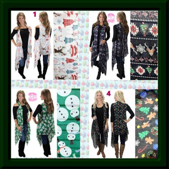 SUNSHINE & RODEOS CHRISTMAS VESTS - Picture 1 of 10